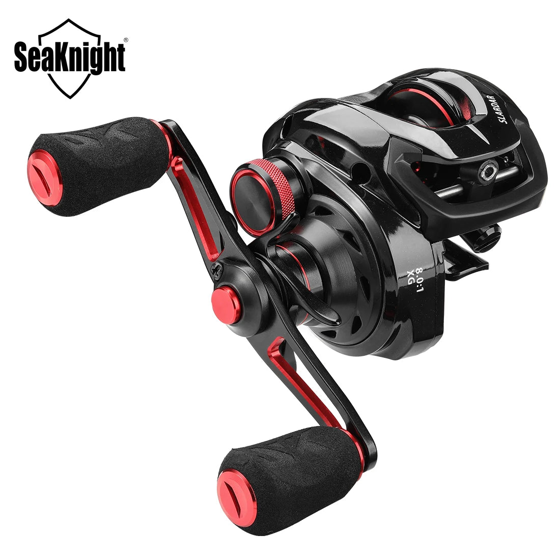 SeaKnight Brand SLARDAR Series 7.0:1 8.0:1 Baitcasting Fishing Reel 190g Magnetic Brake System Carbon Fiber Drag 18LB Brass Gear