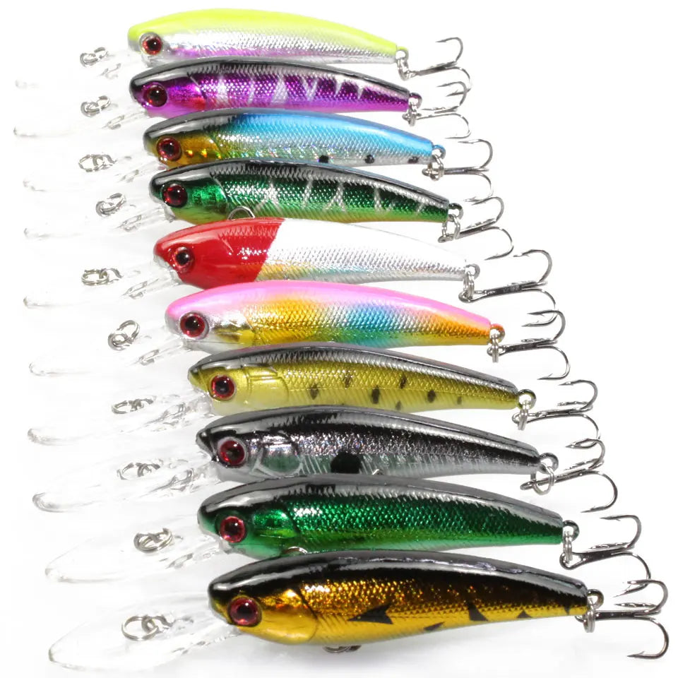 LEOSPORT 20Pcs/kit Fishing Lure Set Wobbler Set Mixed Color Minnow Fish Supplies Fake Lure For Carp Bass