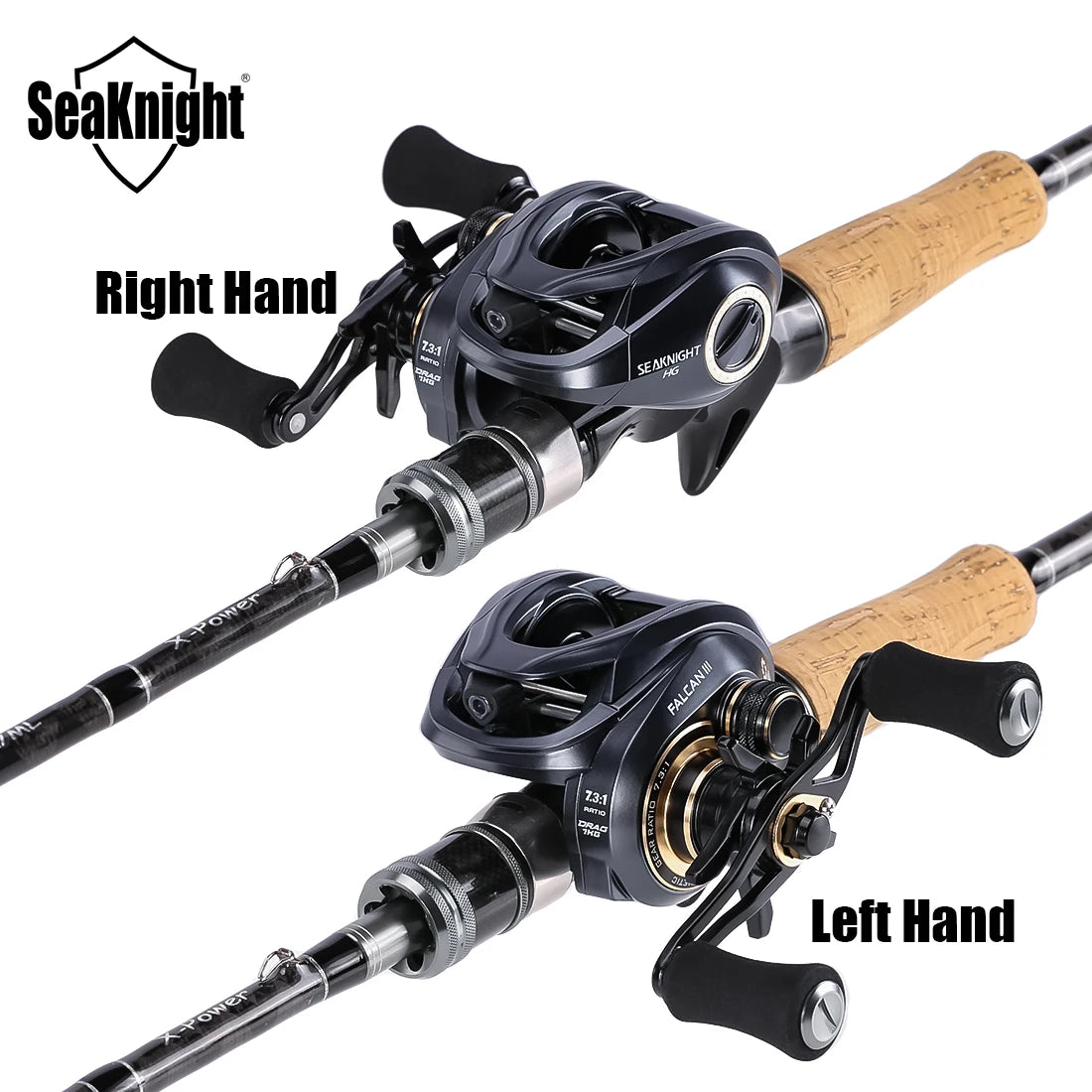 SeaKnight Brand FALCAN III Series Baitcasting Reel 7.3:1 8.1:1 Ultra-Light 180g MAX Drag Power 15LB Long Casting Fishing Reel
